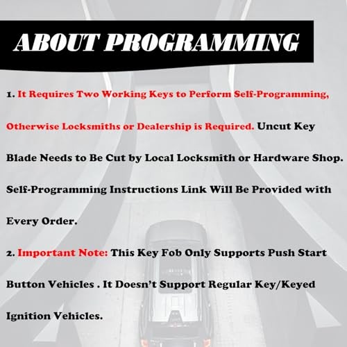 Replacement Car Key Fob Smart Proximity Keyless Entry Remote Control