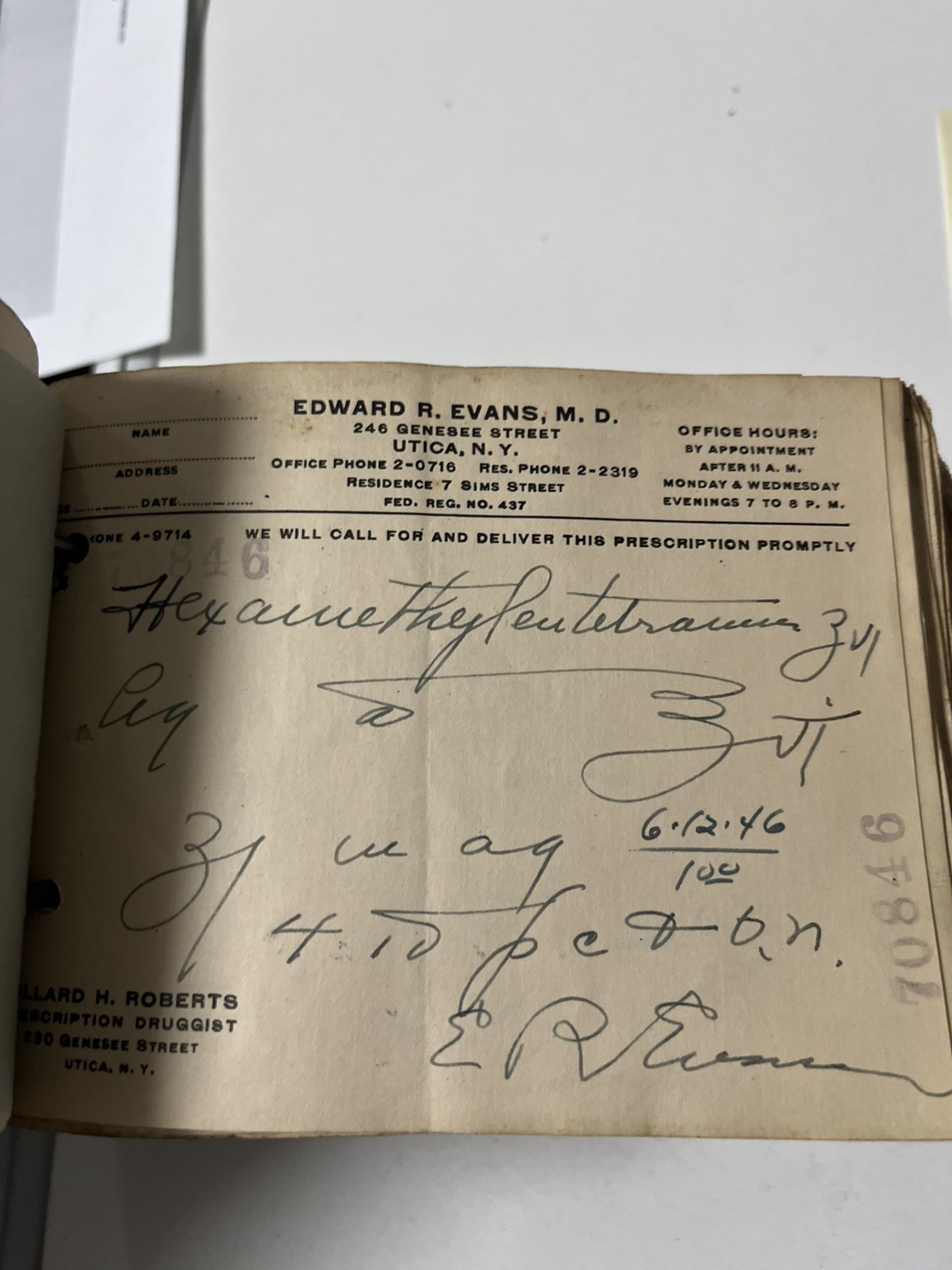 Prescription Rx Pad Book Paper Apothecary Druggist Pharmacy Medicine Vtg SAFEWAY