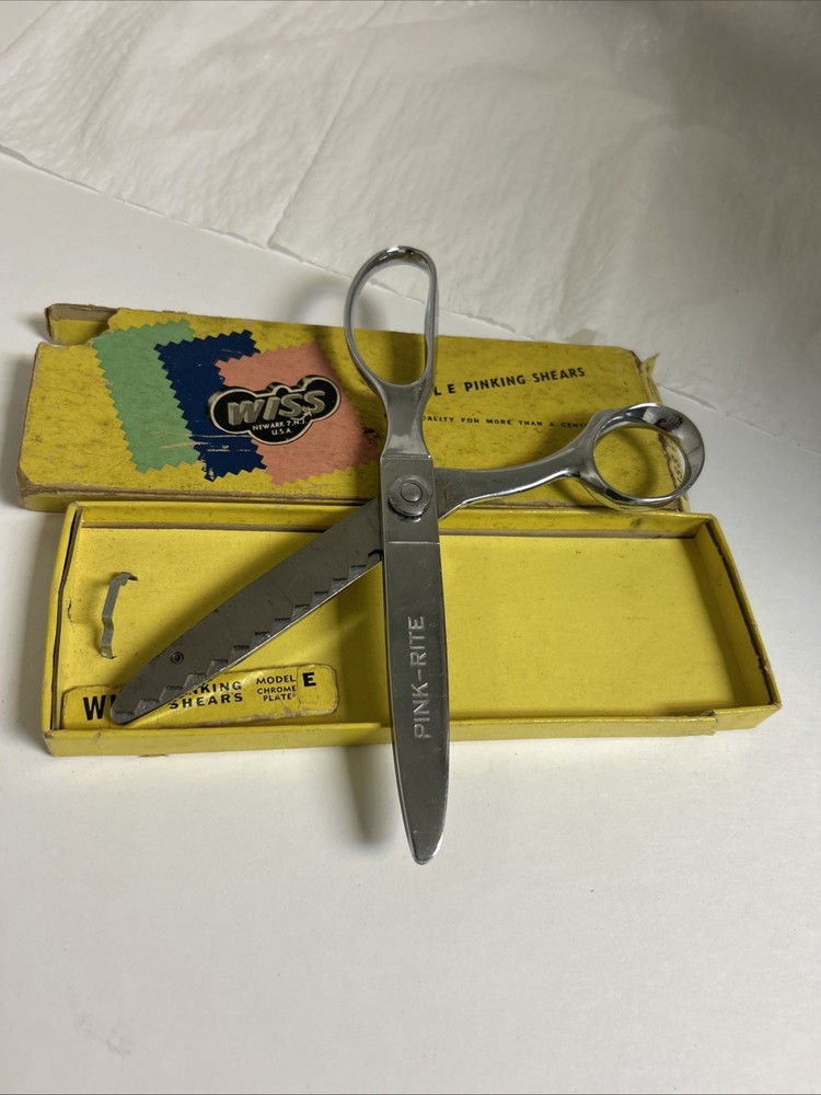 Wiss Pink-Rite Model E Pinking Shears Scissors Chrome Plated ORIGINAL BOX USA