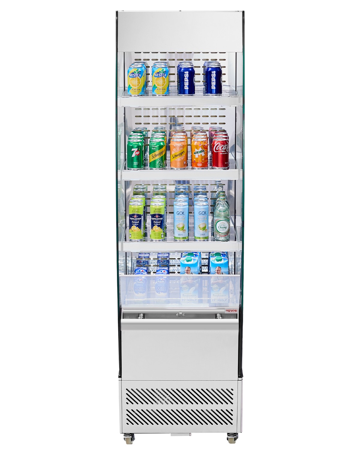 VEVOR Open Air Merchandiser 3-Tier Display Cooler with Air Curtain 7.8cu.ft.