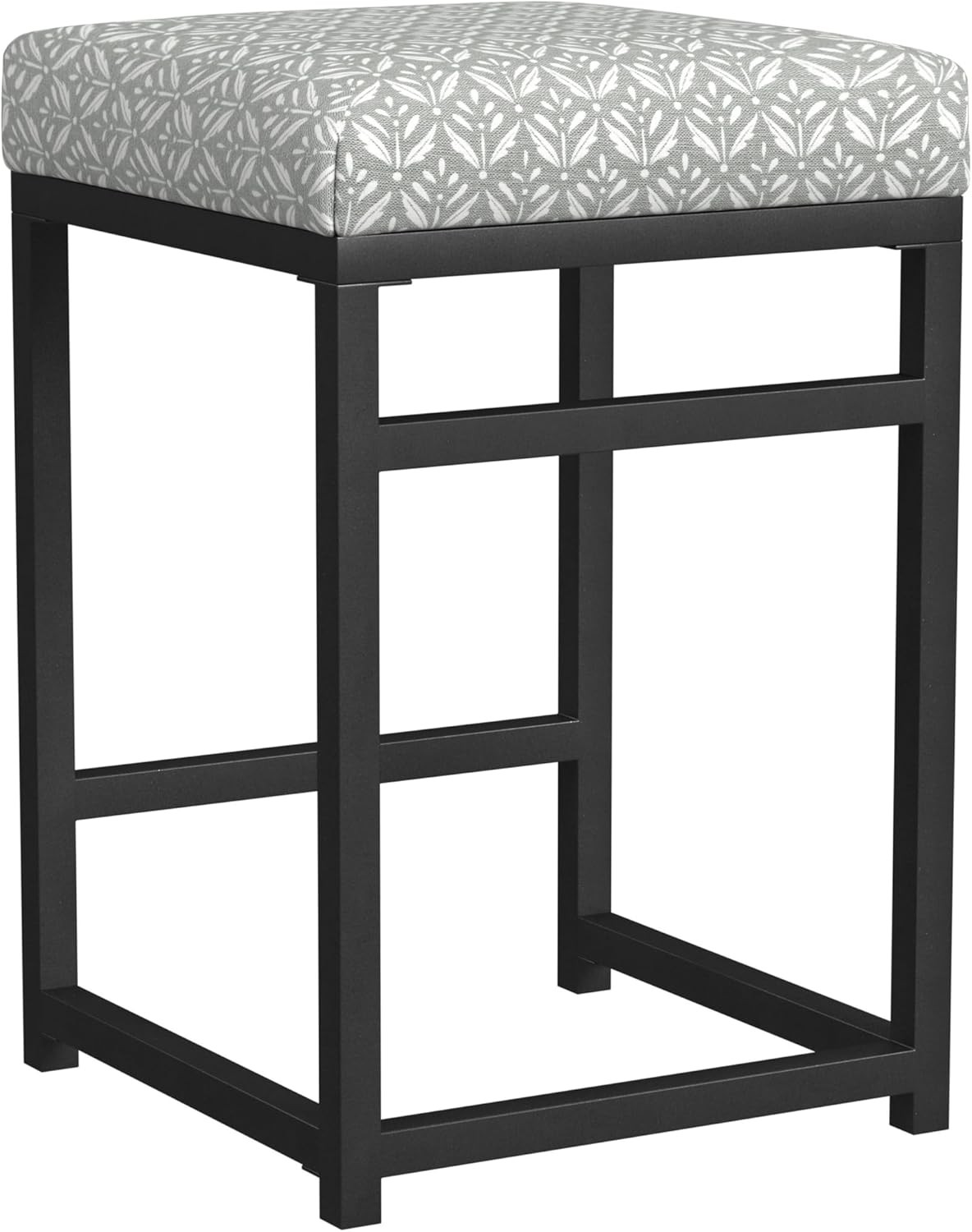 Spatial Order 24" Counter Stool Backless Metal Frame Bar Stools LIGHT GRAY PRINT