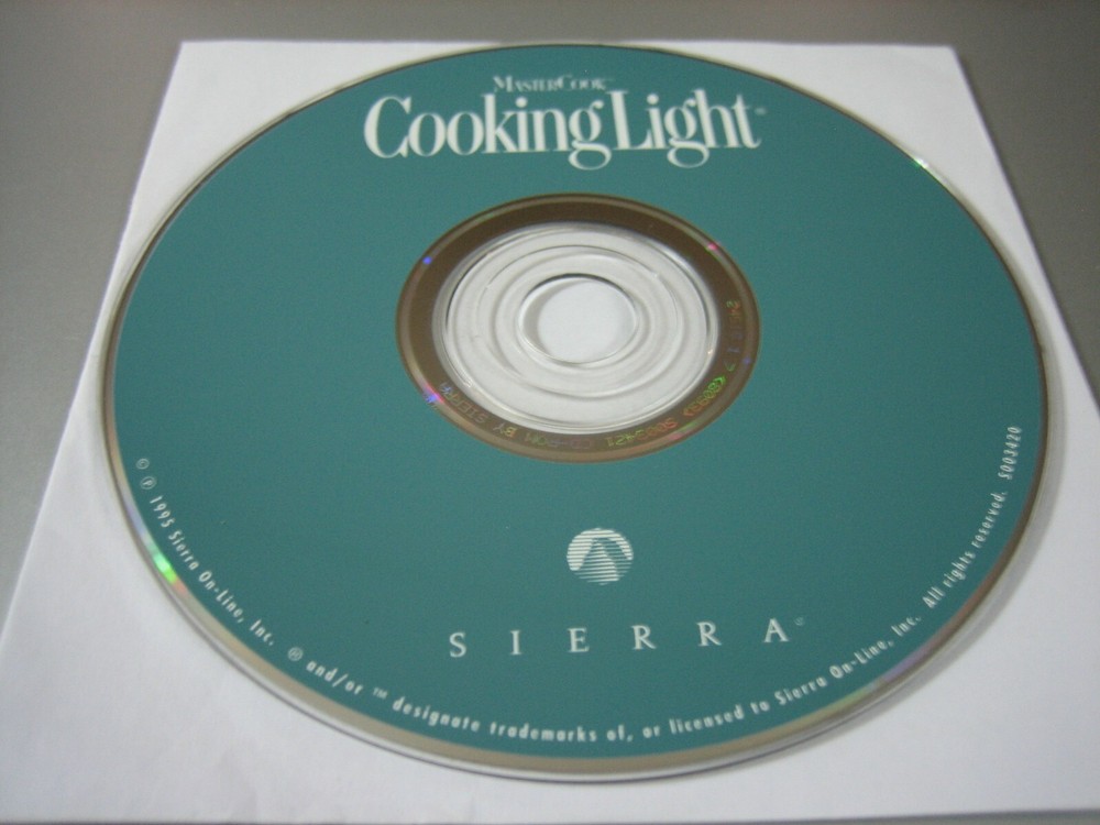 MasterCook Cooking Light (PC, 1995) - Disc Only!!!