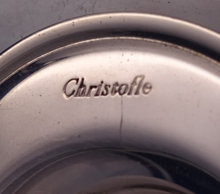 Perles by Christofle Sterling Silver Glass Salt Pepper Shaker Set w/Tray (#8748)