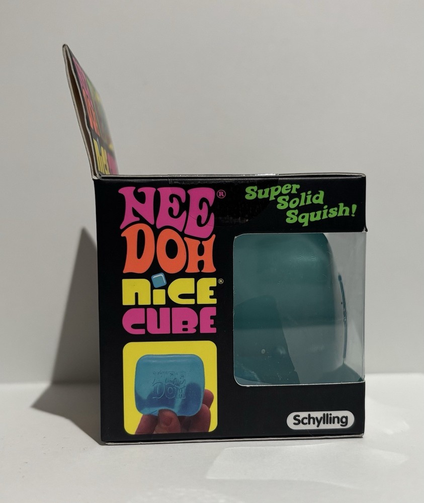 Schylling Nee Doh Nice Cube Super Solid Squish Blue Squeeze Toy