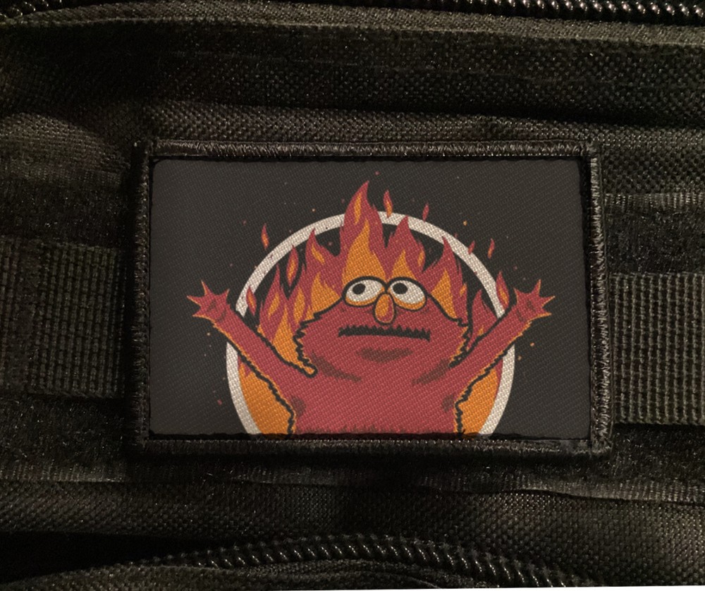 Hellmo World Fire Patch Tactical Hook This is fine Dumpster fire [sub]