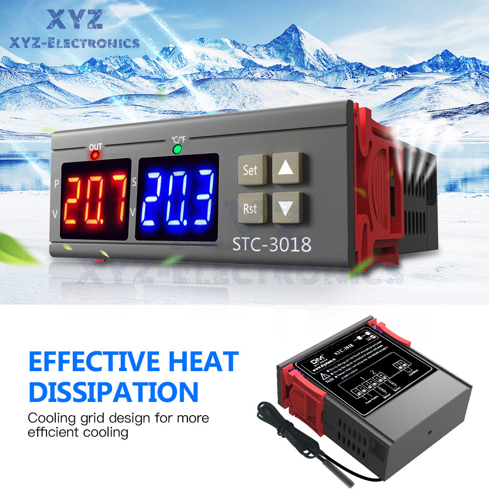 STC-3018 AC 110-220V Digital Temperature Controller Thermostat NTC Sensor Probe