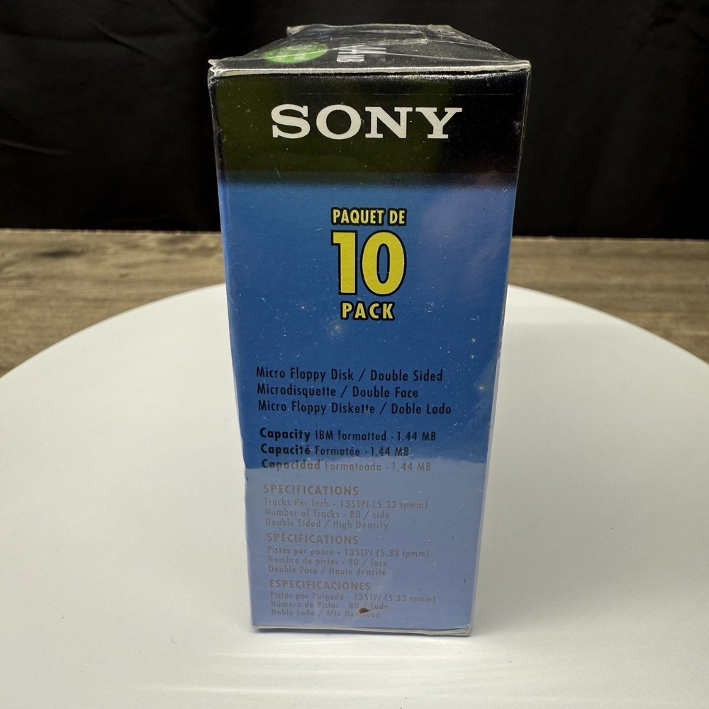 SONY 2HD DISKETTES 1.4 MB MICRO FLOPPY DISK FACTORY SEALED 10 PACK NOS