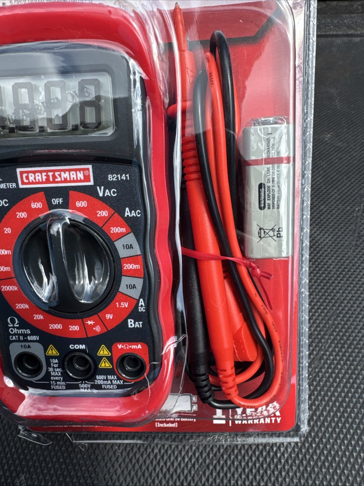Sears Craftsman Nos 8 Function Digital Multimeter & Leads 82141 A/DC VOLTAGE