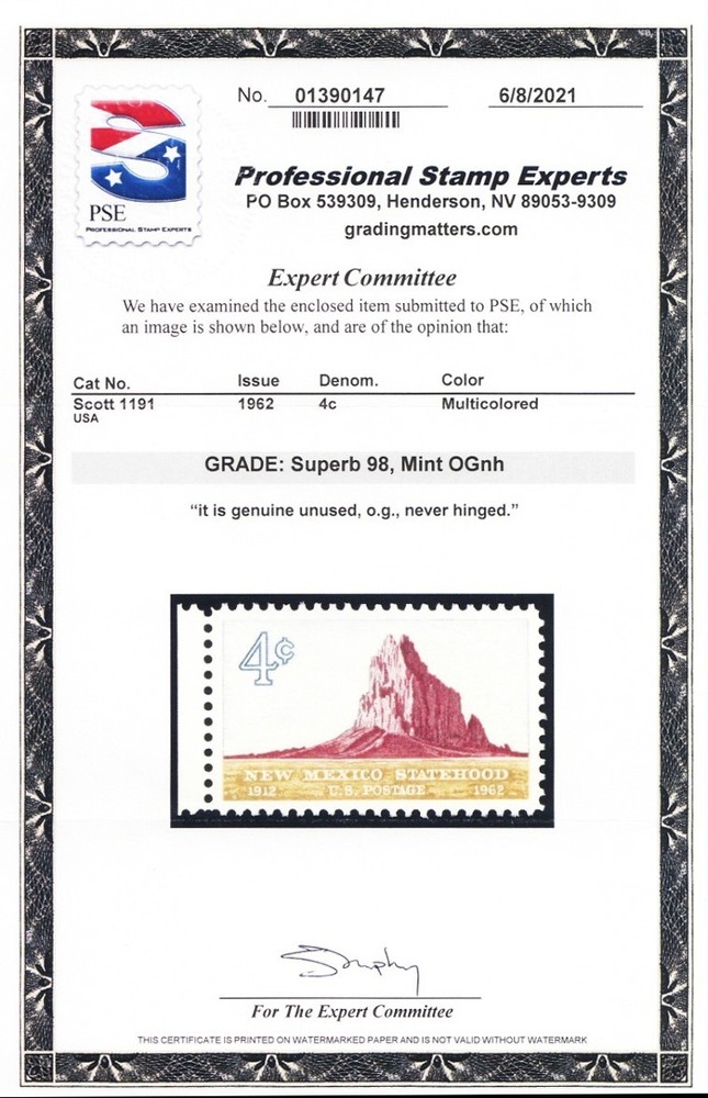 1191, Mint Superb NH 4¢ - PSE Graded 98 * Stuart Katz
