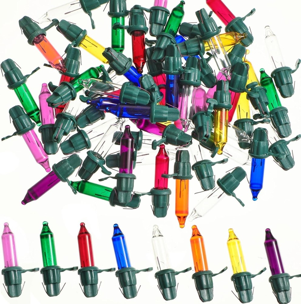 60 Count Christmas Tree Replacement Light Bulbs 2.5v 0.425 Watt Replacement B...