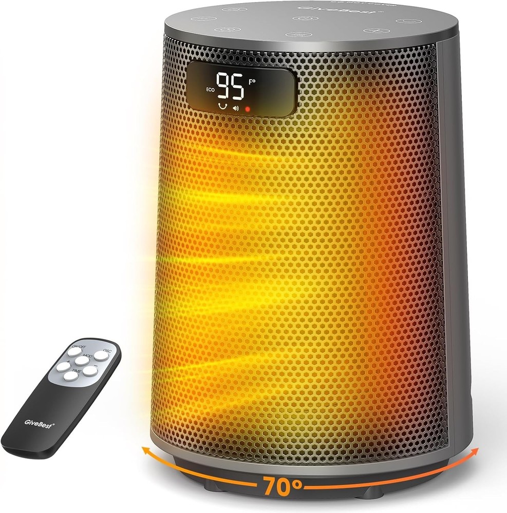 Grey Oscillating Heater with Precision Temperature Control