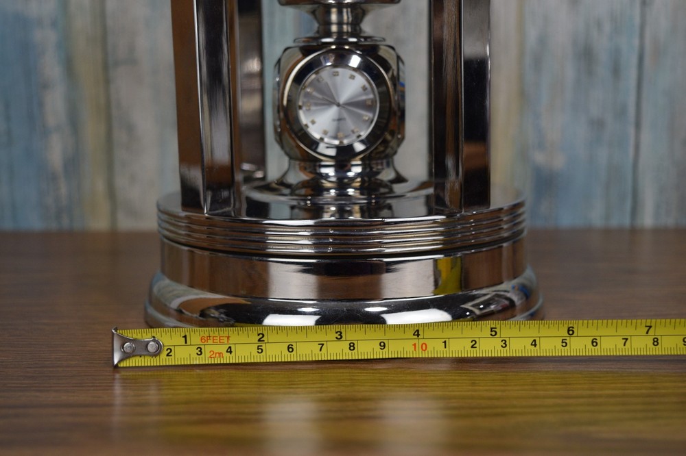 Caribbean Blue Gemstone Rotating Musical Globe With Clock & Thermometer