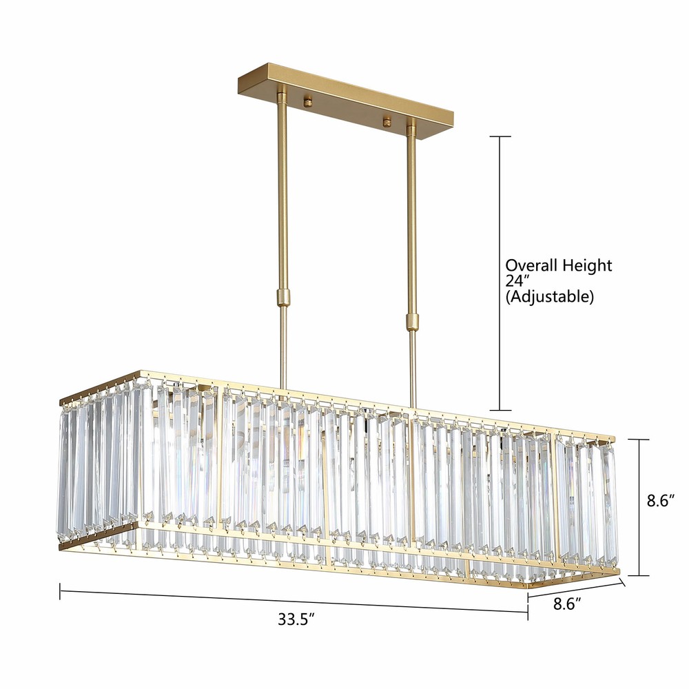 Modern Rectangular Crystal Chandeliers Pendant Ceiling Light for Dining Room HOT