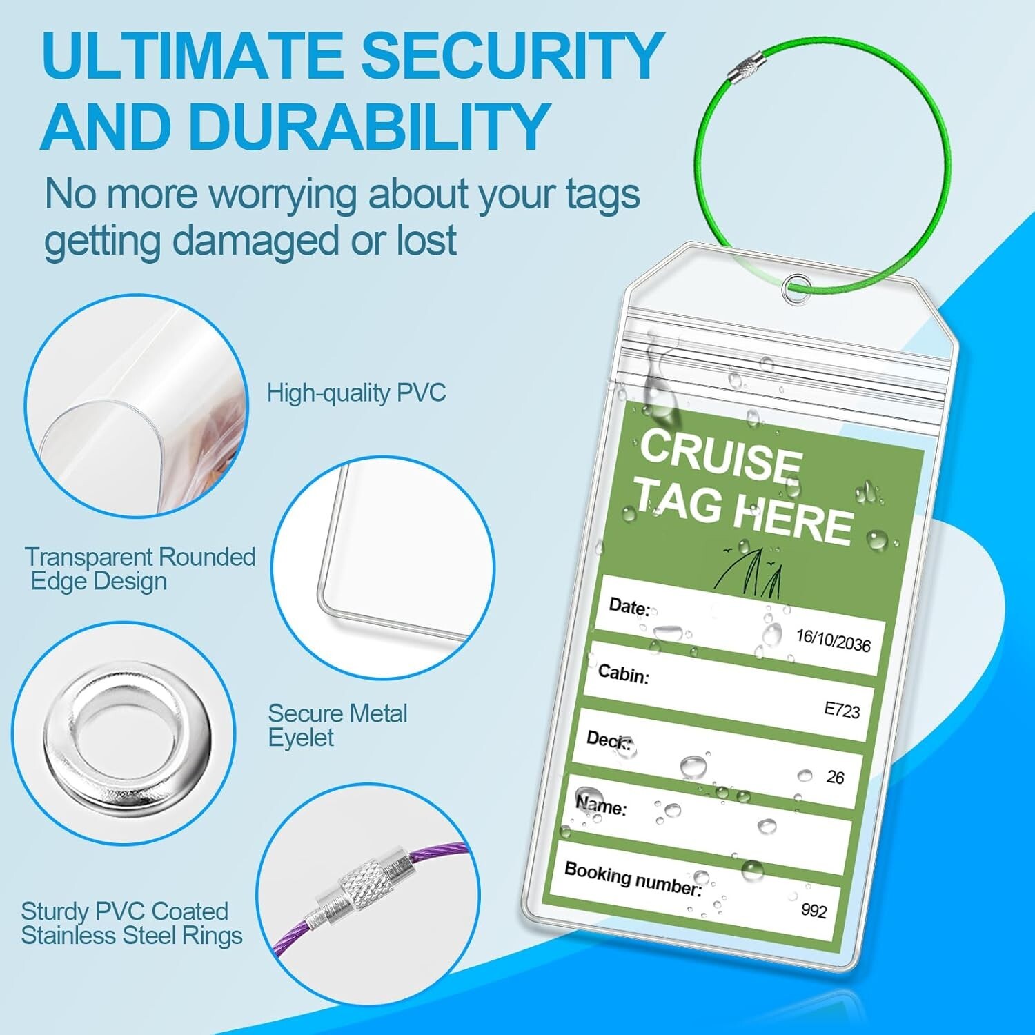 5/6 Pack Cruise Luggage Tag Holders for Carnival NCL Princess MSC Cruise Ships