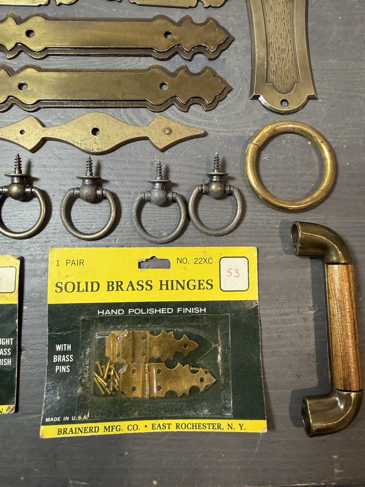 Brass Cabinet Hardware Lot Pulls Back Plates Hinges