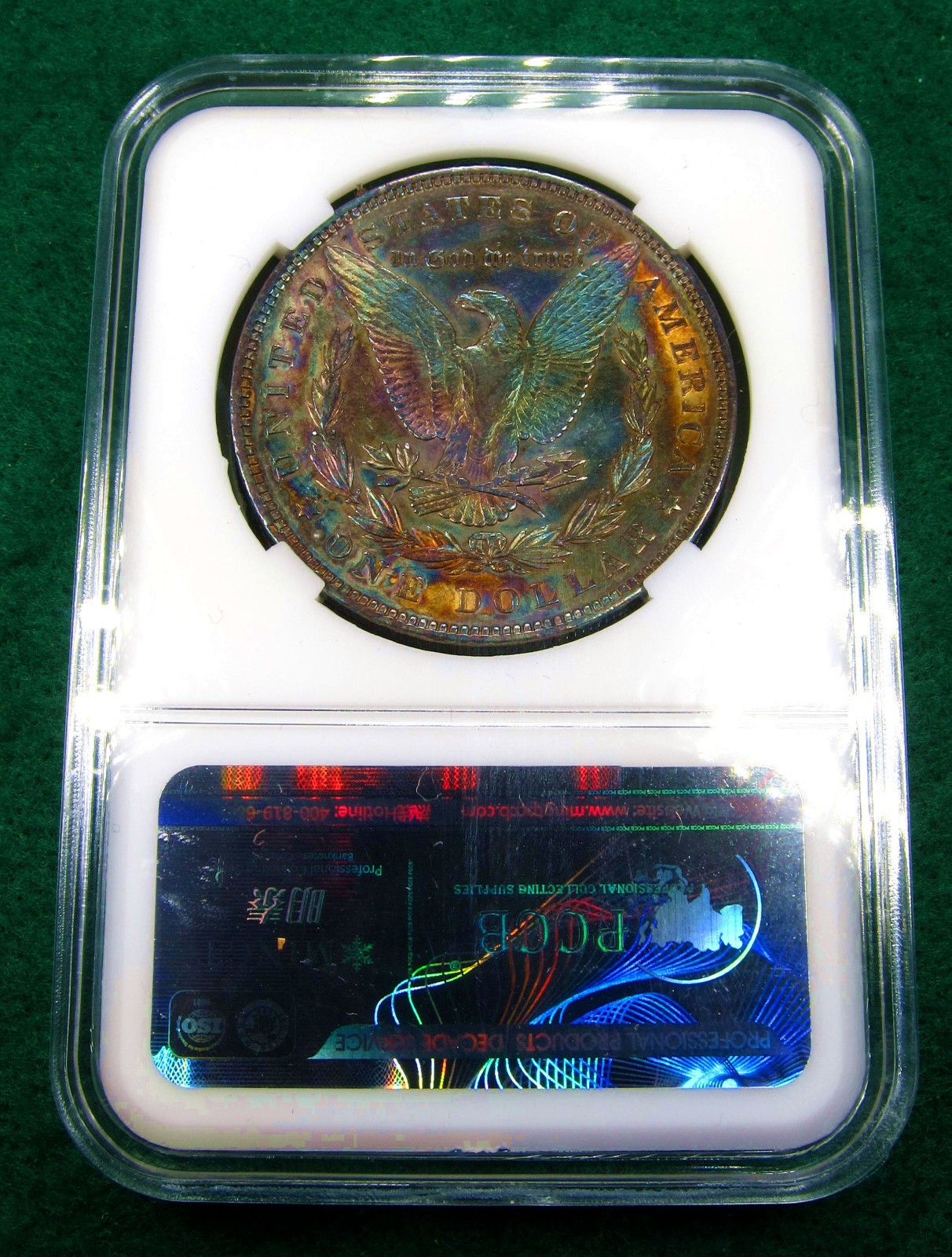 1896 Morgan Dollar Toned Silver ✪ MS ✪ Colorful Rainbow Toning~Gold Magenta Blue
