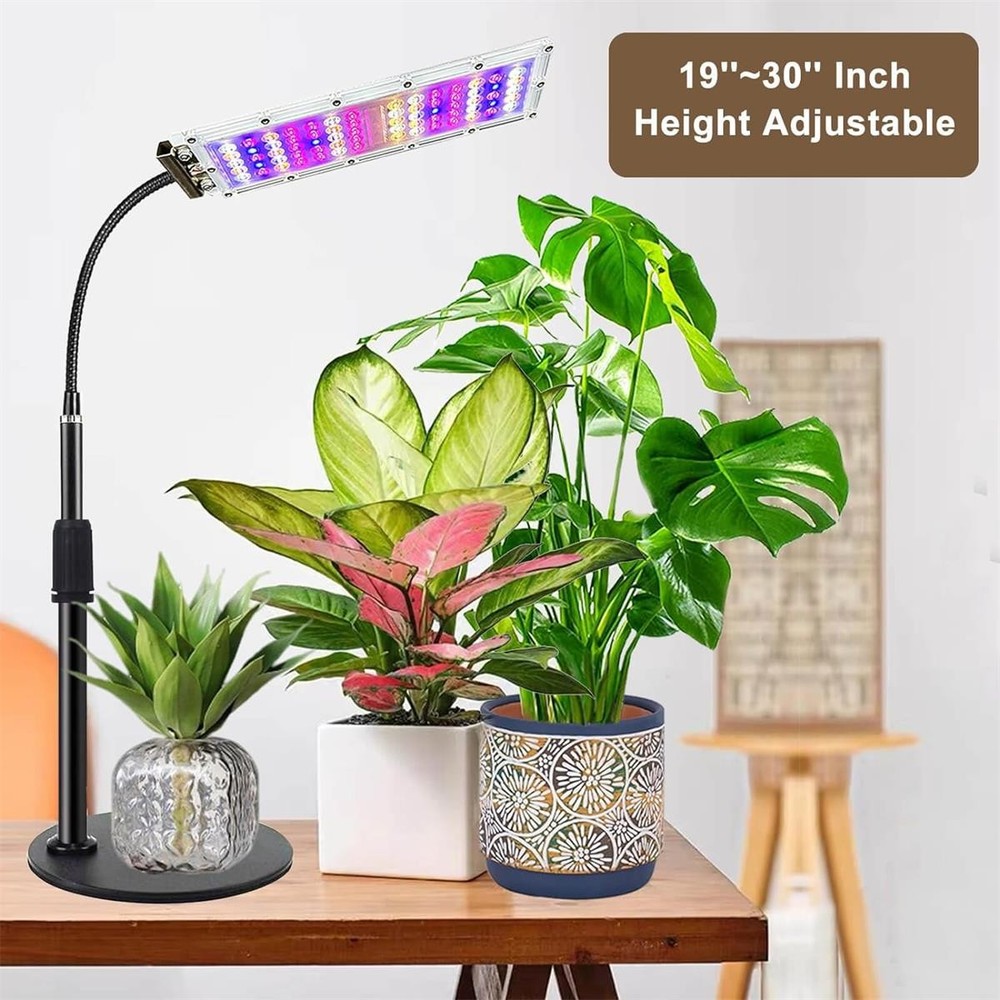 Full Spectrum Desk Growth Lamp Automatic Timer LED Plant Growing Adjustable US