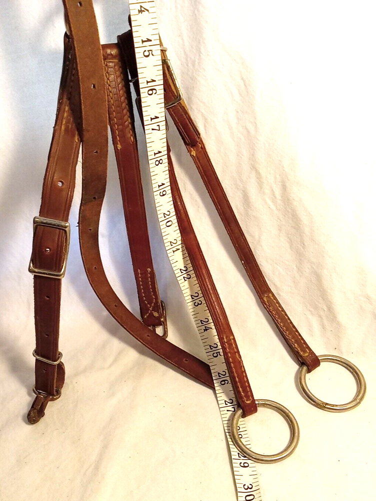 Vtg Running Martindale Leather reins with O-Ring Snaffle Bit