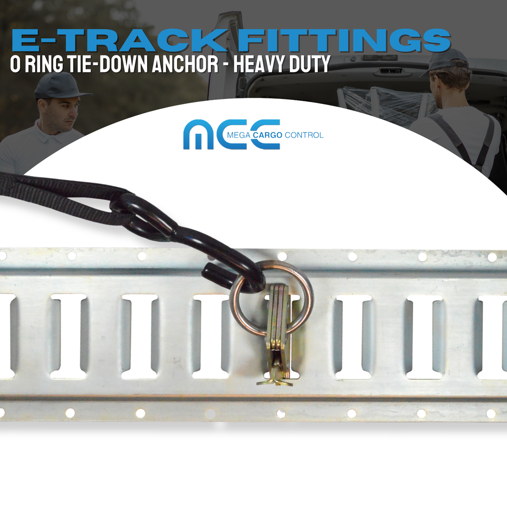 4 Pack Heavy Duty E Track 2" O Ring Fitting for Enclosed Trailer Tie Down Strap
