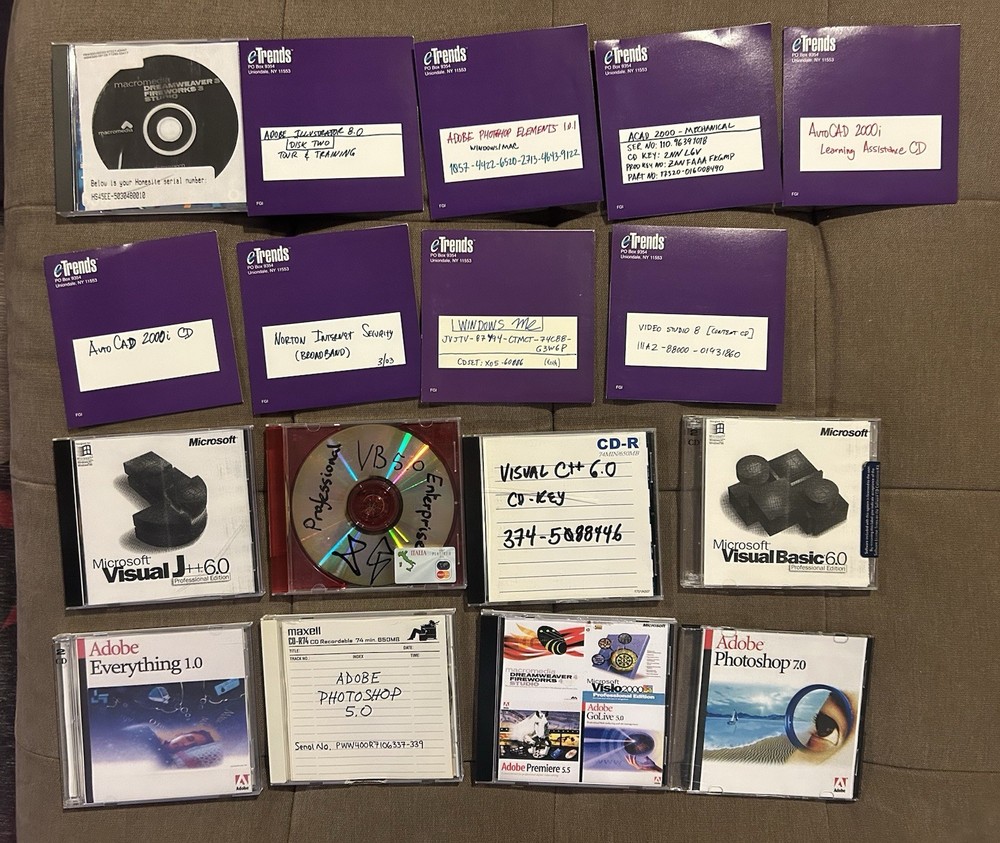 Backup Software Cd-rs Microsoft Macromedia Adobe