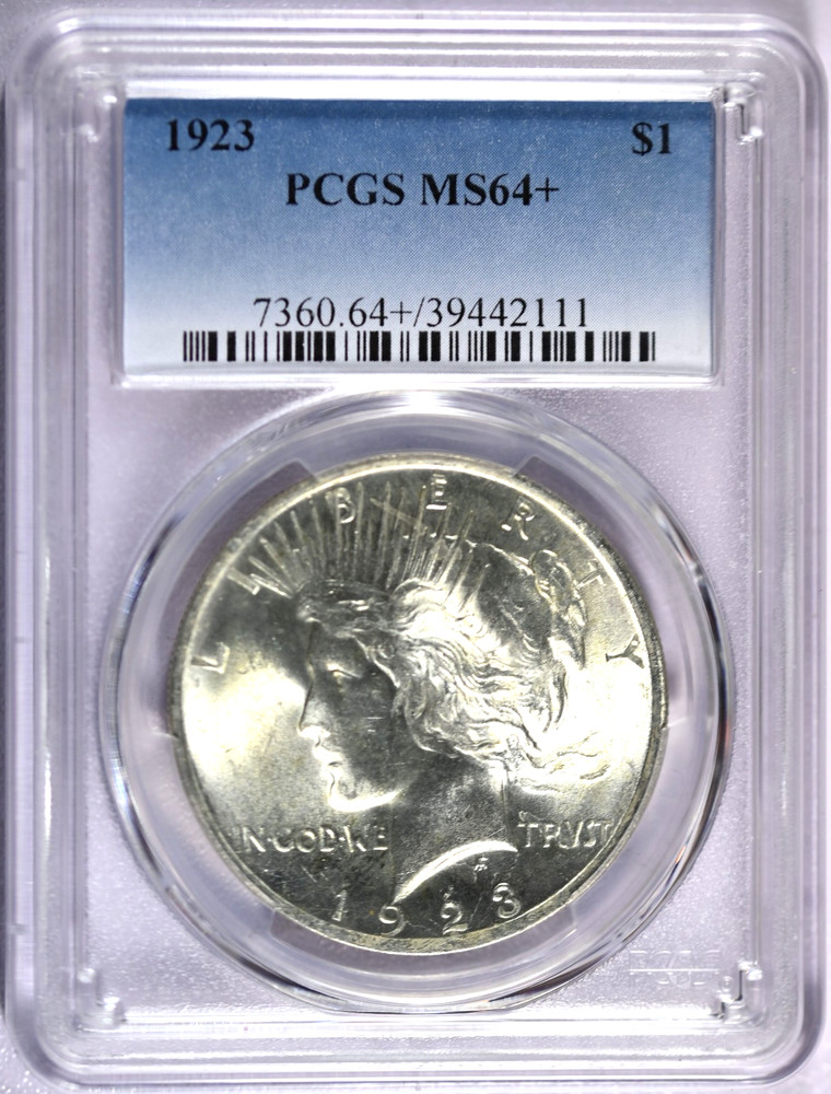 1923 PCGS MS64+ Peace Silver Dollar