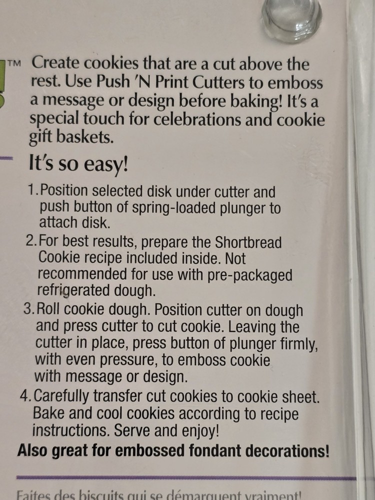 Wilton Easter Egg Push-N-Print Embossed Cookie Making Set 3 Design Disks