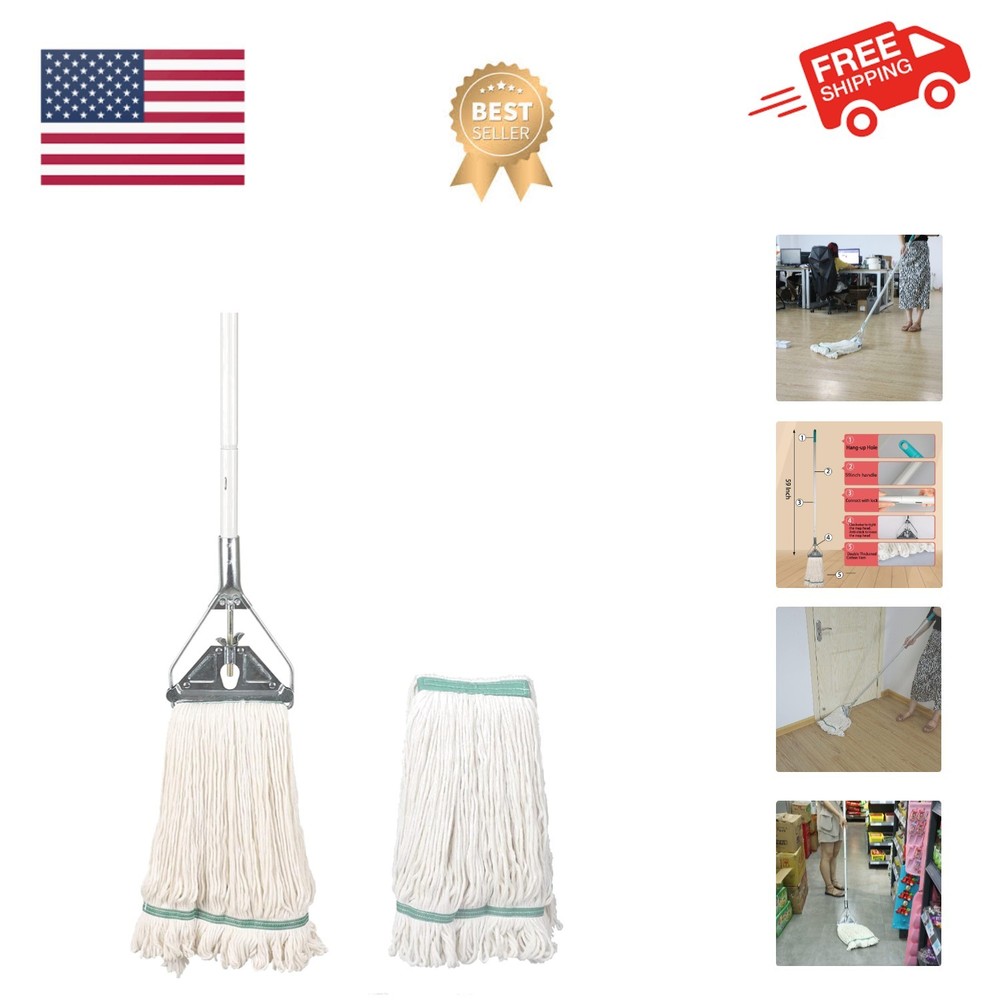 OFO Loop-End String Mop with Extra Head Replacement - Heavy Duty Commercial I...