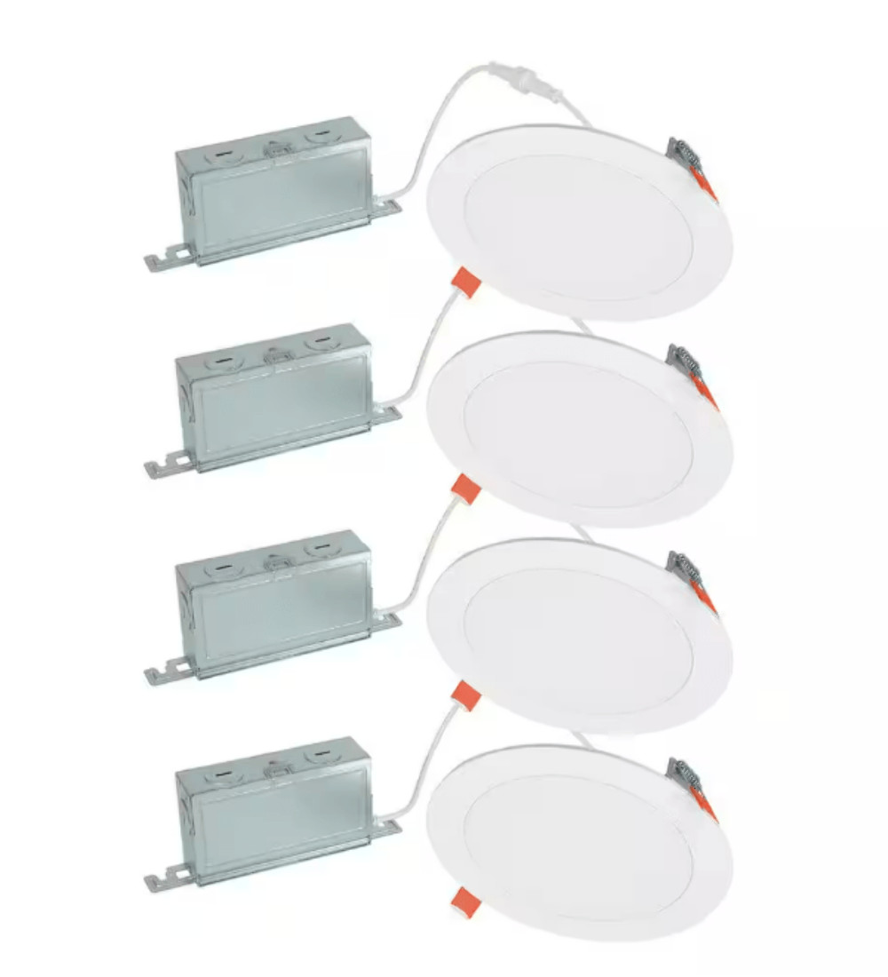 HALO HLBSL 6 in. Can Less Integrated LED White 4-Pack HLBSL609FS5-4PK 900 Lumens