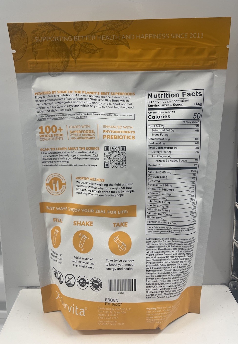 MANGO - Classic Zeal for Life 30 Day Exp:02/2027