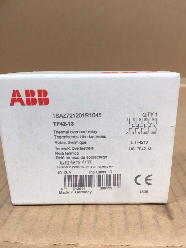 NEW ABB TF42-13 THERMAL OVERLOAD RELAY ONE NEW