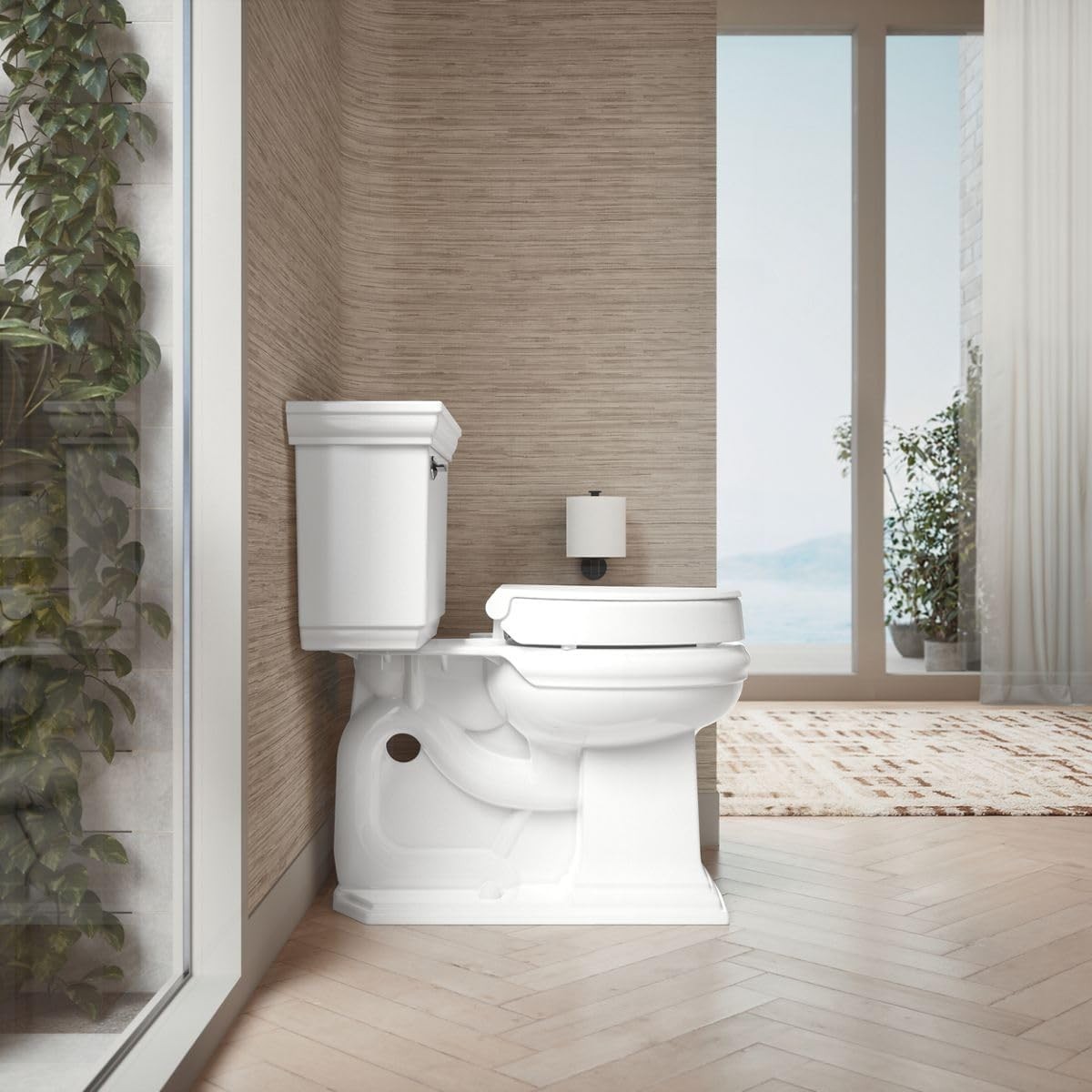 KOHLER Hyten 3" Elevated Toilet Seat Quiet Soft-Close Round Seat (White)