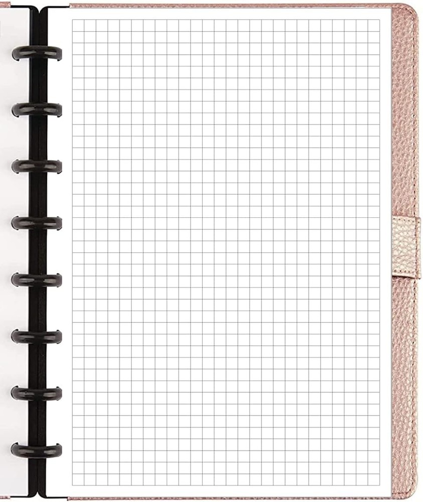 A5 TUL Discbound Grid Refill Paper, 8-Disc Graph Blue,Clear,White