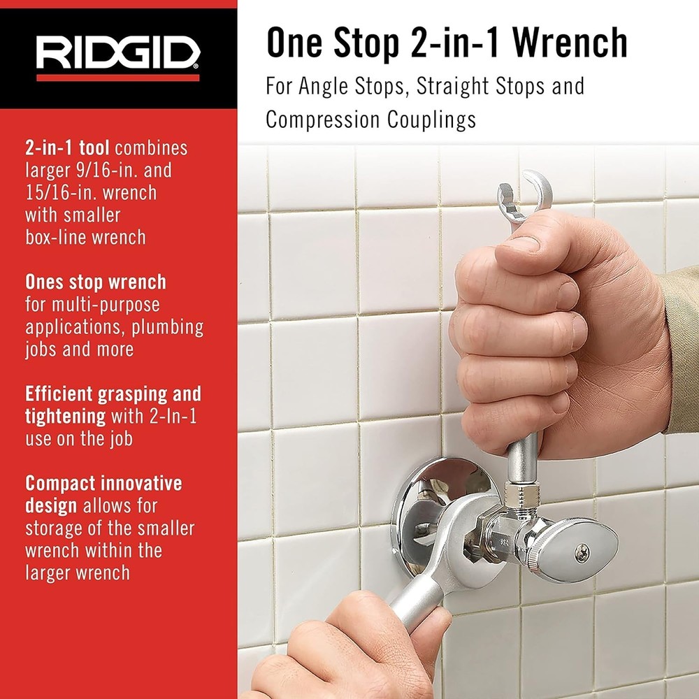 Efficient 2-in-1 Wrench for Plumbing Tasks - 150 ft-lbs Torque Capability