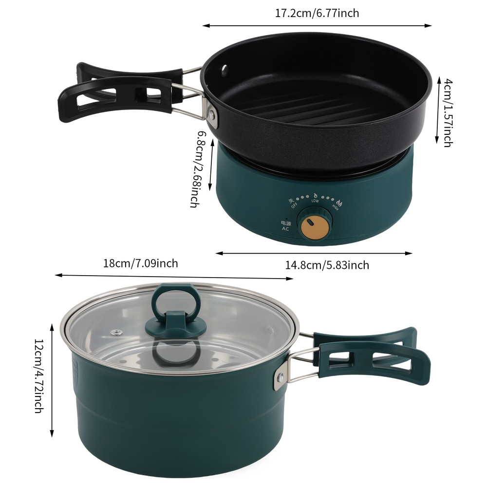 1.6L Multi-functional Split Electric Hot Pot Temperature Adjustable Nonstick Pan