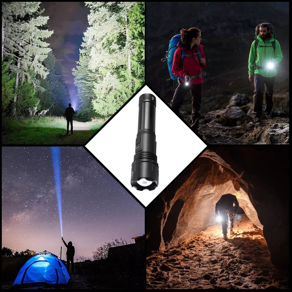 1000000 Lumens Super Bright LED Tactical Flashlight Rechargeable LED Work Light