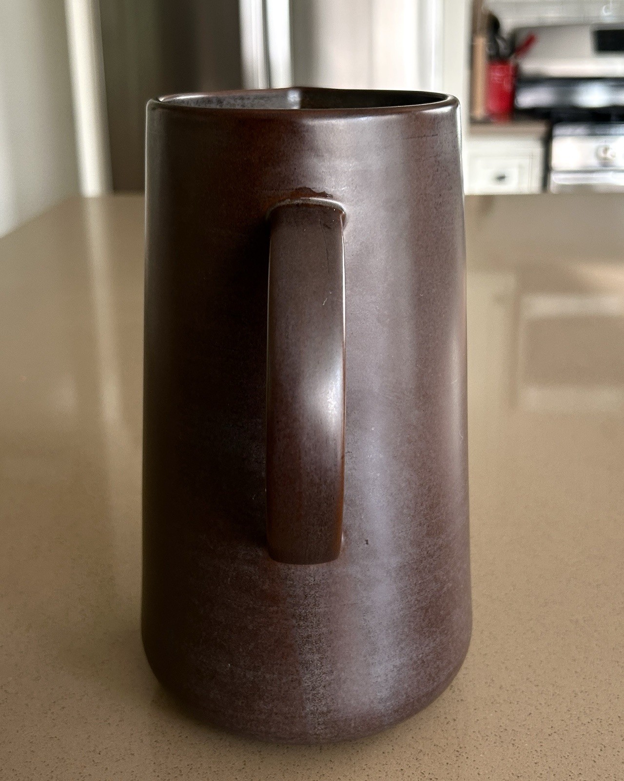 New With Tags Hearth & Hand Magnolia Stoneware Pitcher 2‑Qt Brown Reactive Glaze