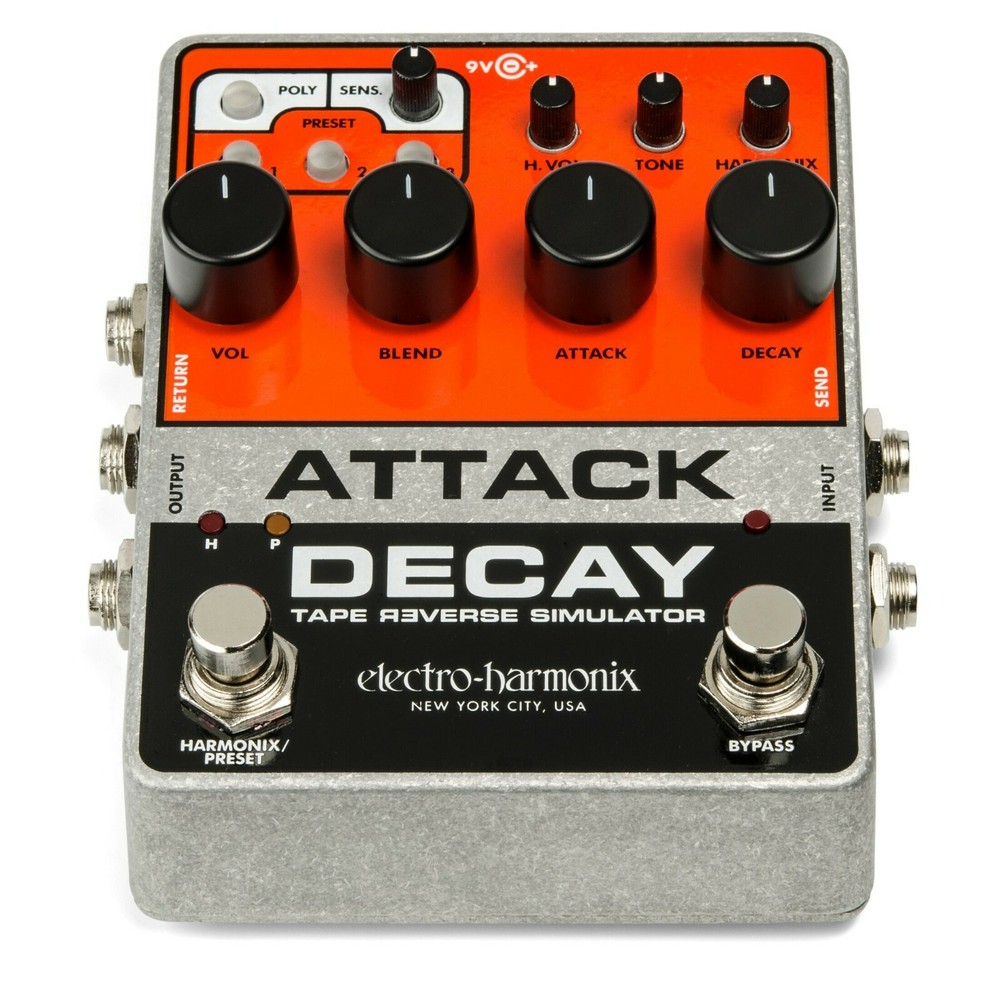 New Electro-Harmonix EHX Attack Decay Tape Reverse Simulator Guitar Pedal