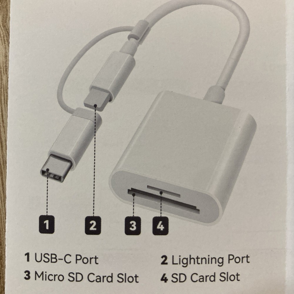 SD Card Reader for iPhone iPad, &USB-C Dual Connector, Support SD/MicroSD Cards