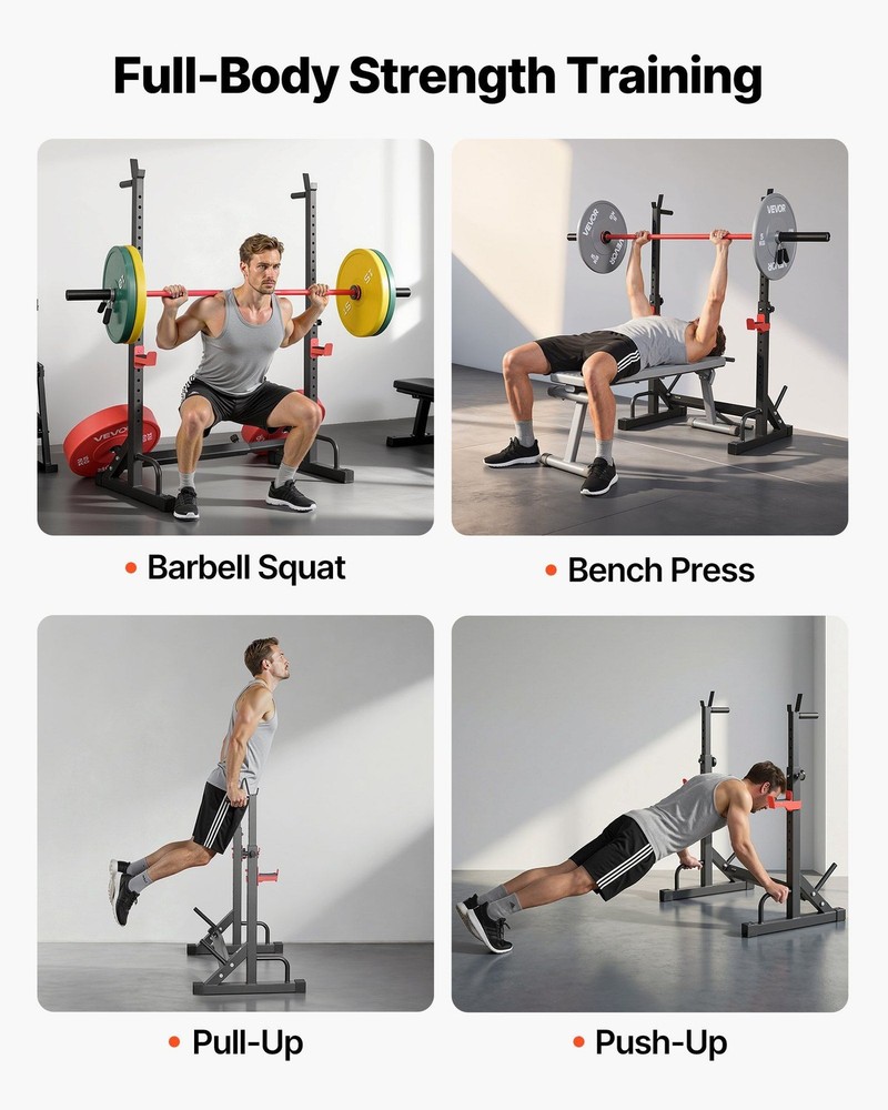 Compact Power Cage: 6.9 sq.ft, 550lb Support, Adjustable J-Hooks & Width