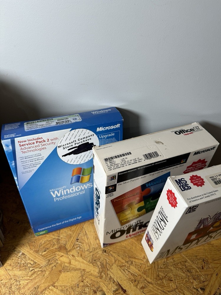 Vintage Computer Software Lot Msdos 6, Windows Xp, Office 97