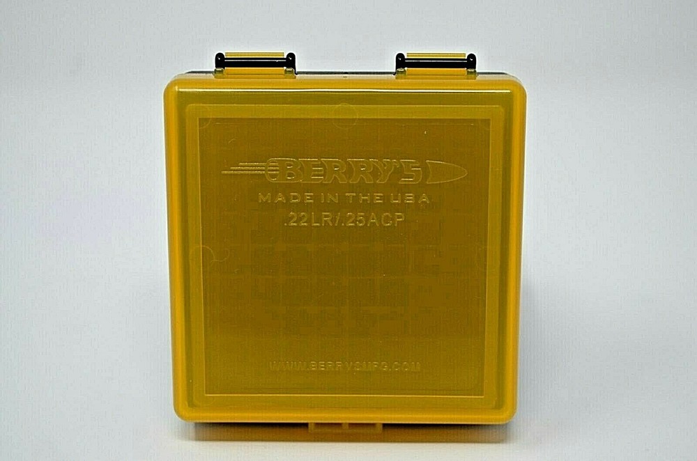 (5 PACK) Capacity 100 Each / YELLOW TOP-BLACK BOTTOM 22 lr Ammo Box / Case