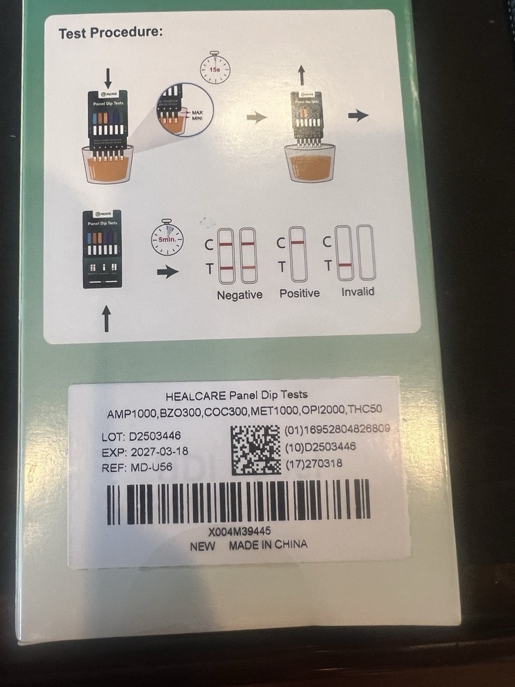(5 pack) 6 Panel Urine Multi-Drug Test Dip Card
