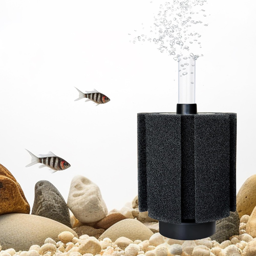 50-60 Gal Aquarium Sponge Filter Ceramic Media & Bubble Diffuser Quiet Fish Tank