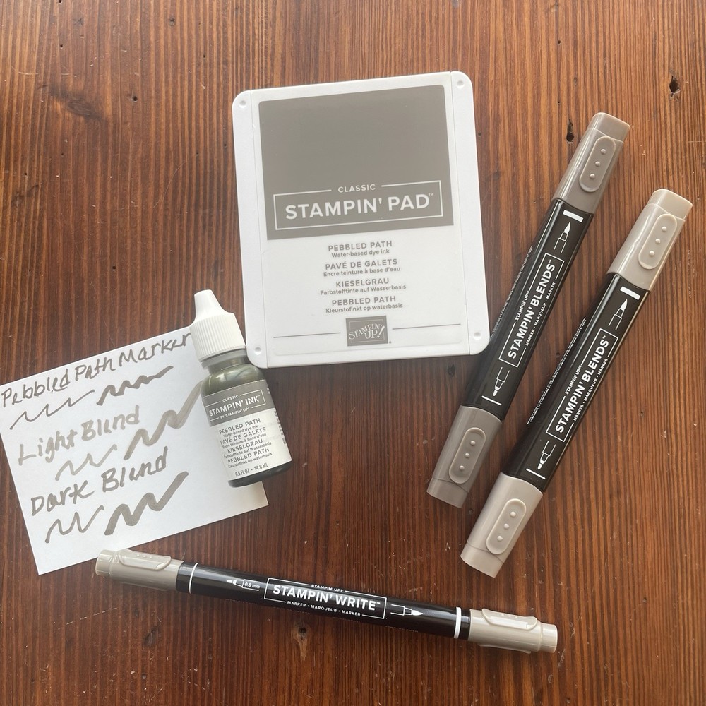 Stampin’ Up! PEBBLED PATH Ink Pad, Reinker, Marker, Blends Excellent Condition