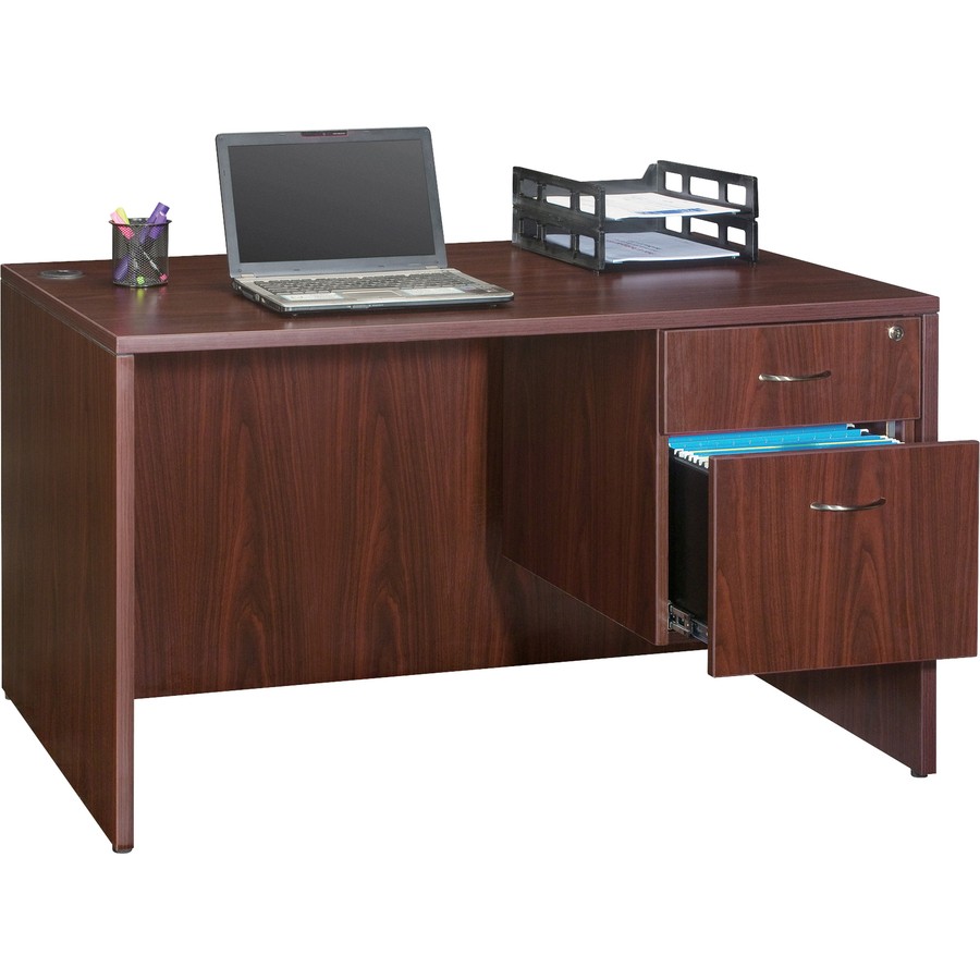 Lorell LLR69902 Rectangular Desk Shell 30"W Mahogany