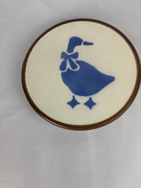 Blue Ceramic Country Goose Trivet