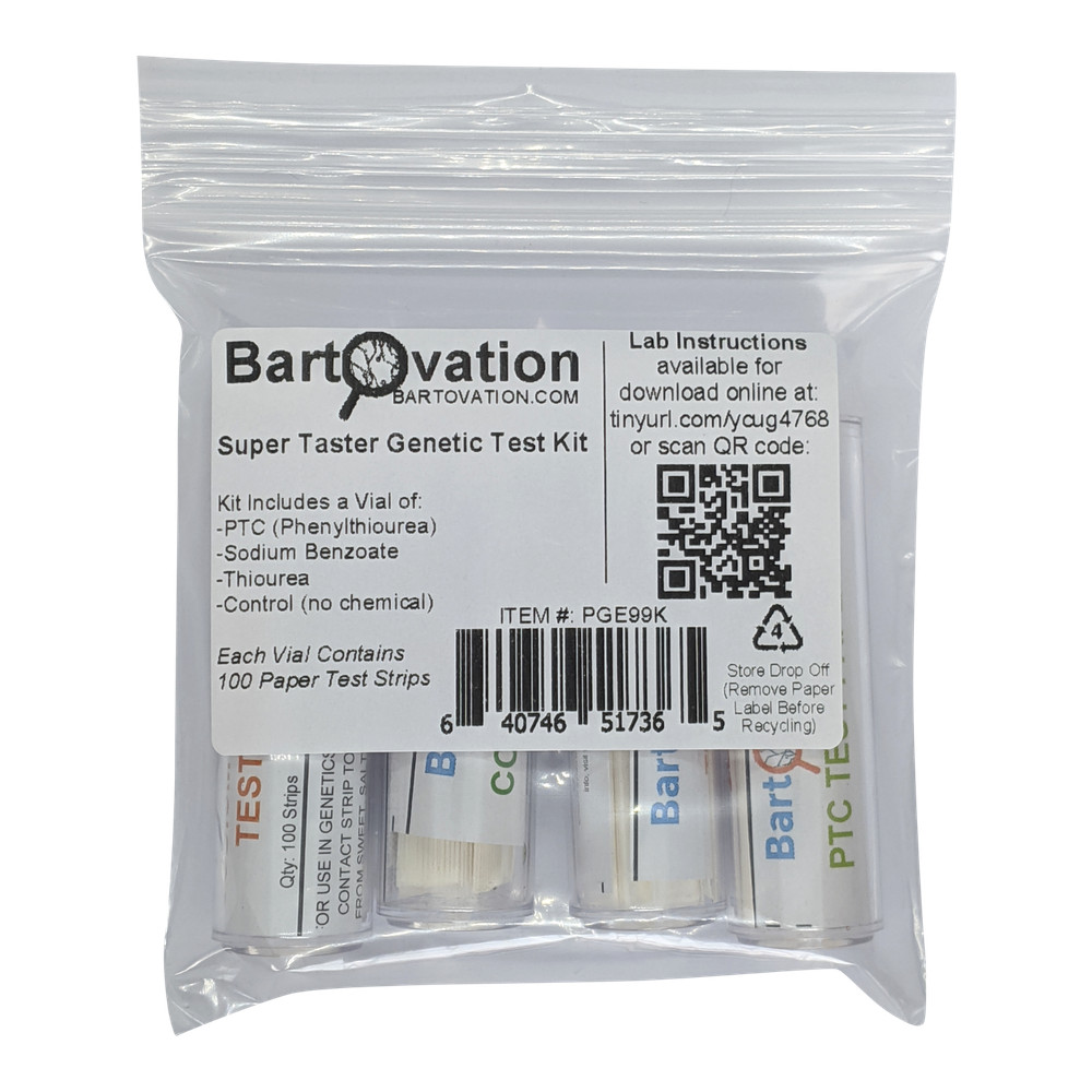 Genetics SuperTaster Test Strips PTC, Sodium Benzoate, Thiourea, Control