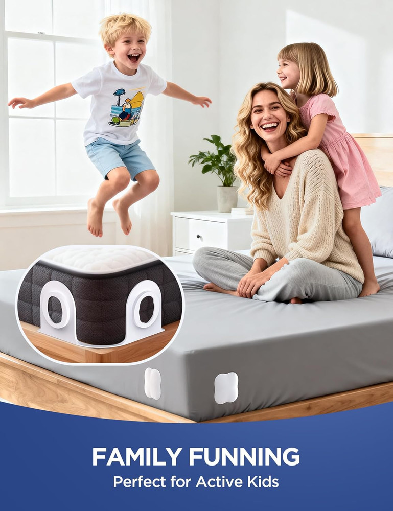 Fitted Sheet Holders - Adjustable Grippers for All Sheet Sizes, Easy Install