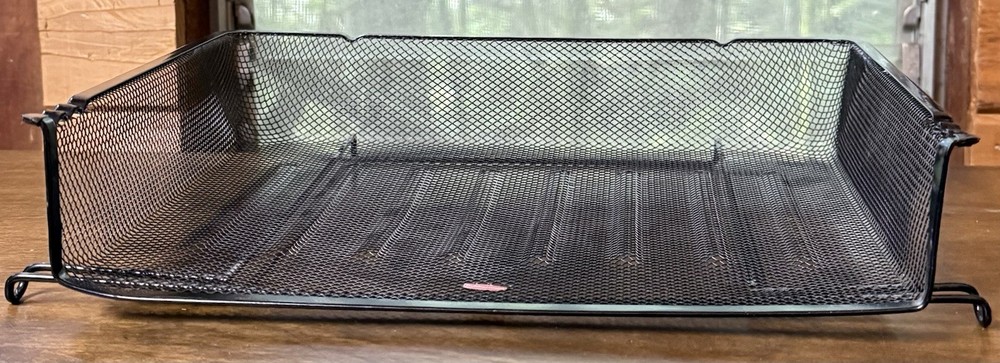 Wire Mesh Desktop Paper Tray - Black