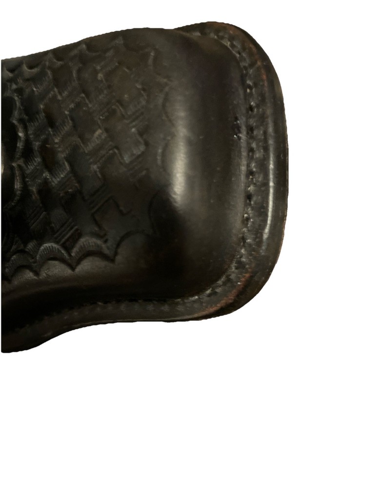 Tex Shoemaker Handcuff Case Black Basket Leather